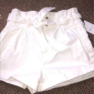 High waist tie shorts